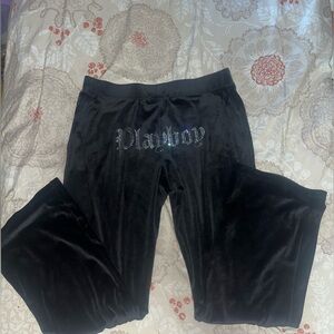 PLAYBOY Black Velour Lounge Pants